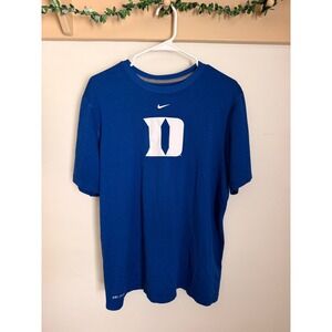 Nike Duke Blue Devils Dri-FIT T-Shirt Mens Blue Short Sleeve Athletic Logo Tee